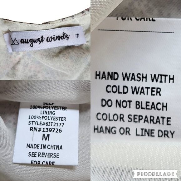 August Winds floral ruffle tank top sz M - Picture 10 of 10